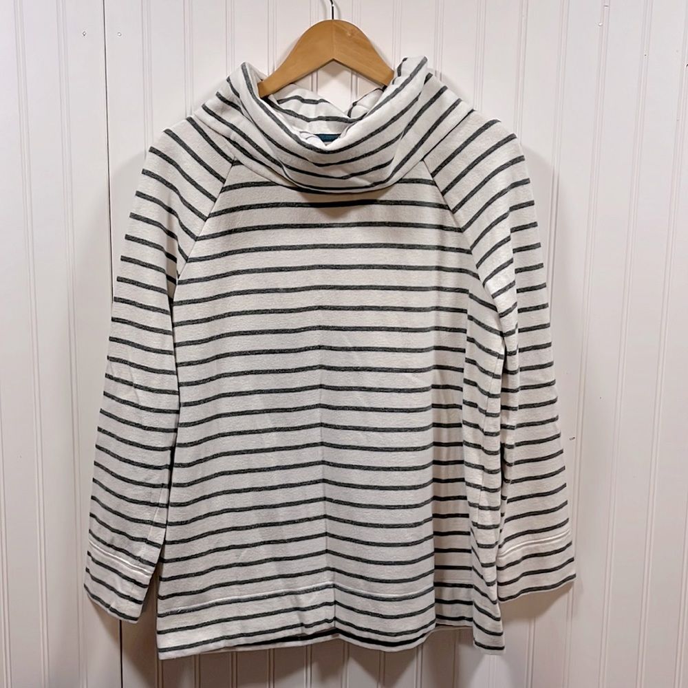 Lou & Grey cowl neck striped sweater